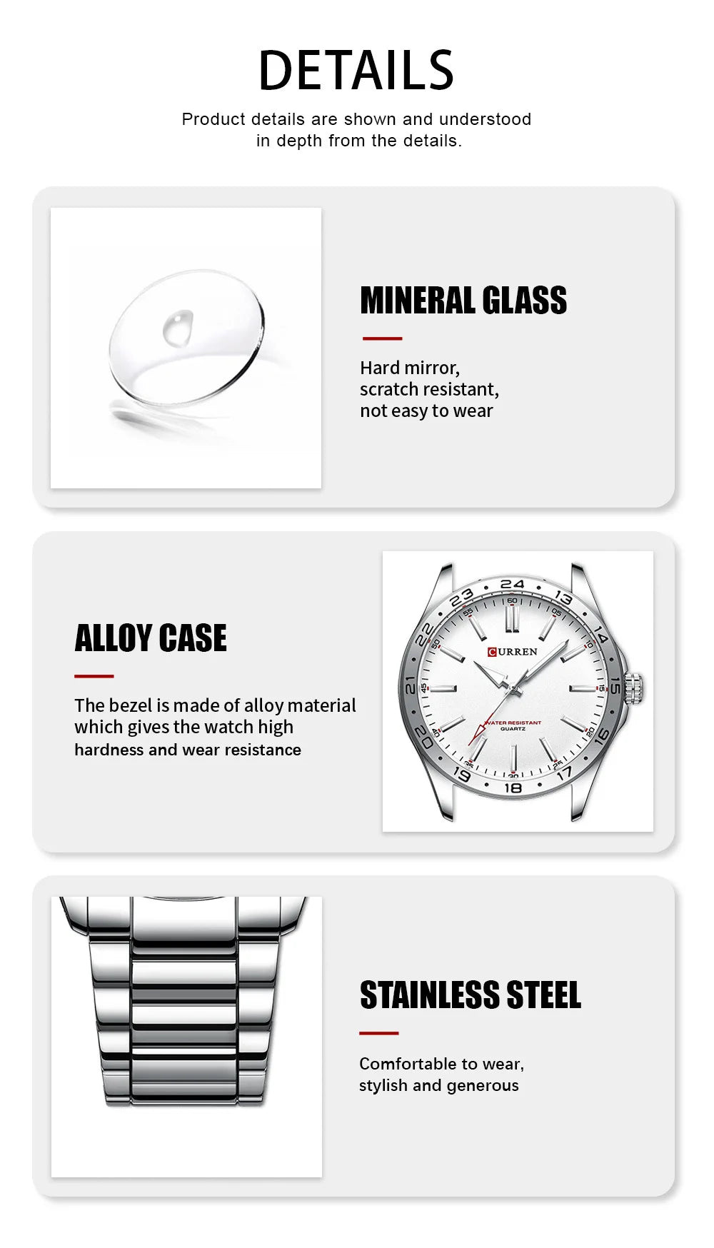 CURREN 8452 Men Quartz Watch