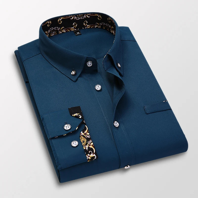 Qj Cinga Men's Luxury Broadcloth Shirt