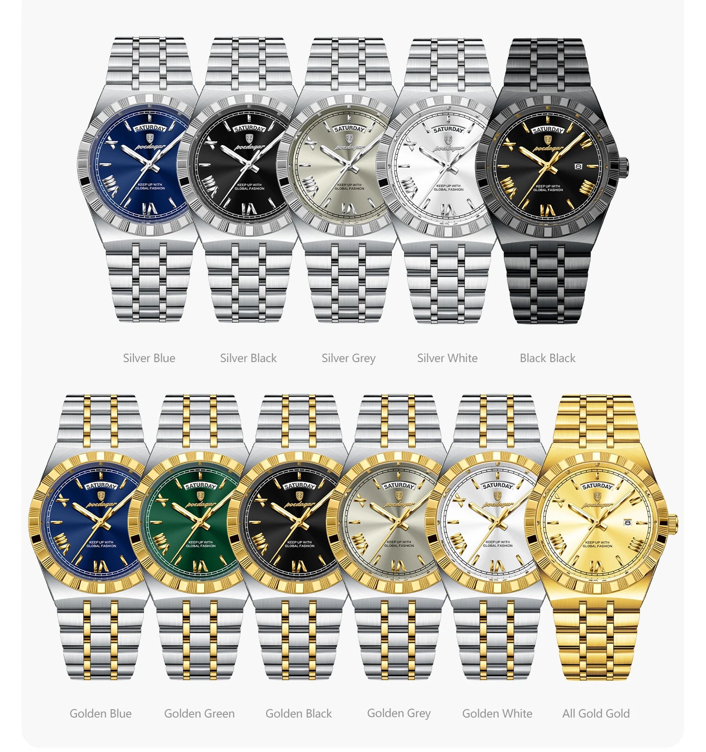 POEDAGAR Men's Luxury Quartz Watch – Model 675 | Luminous, Date & Water-Resistant