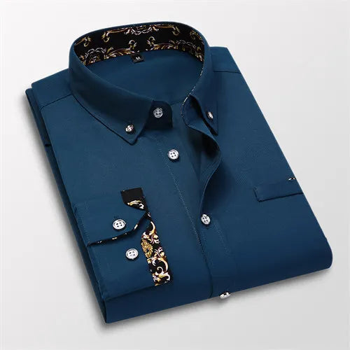 Qj Cinga Men's Luxury Broadcloth Shirt