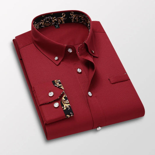 Qj Cinga Men's Luxury Broadcloth Shirt
