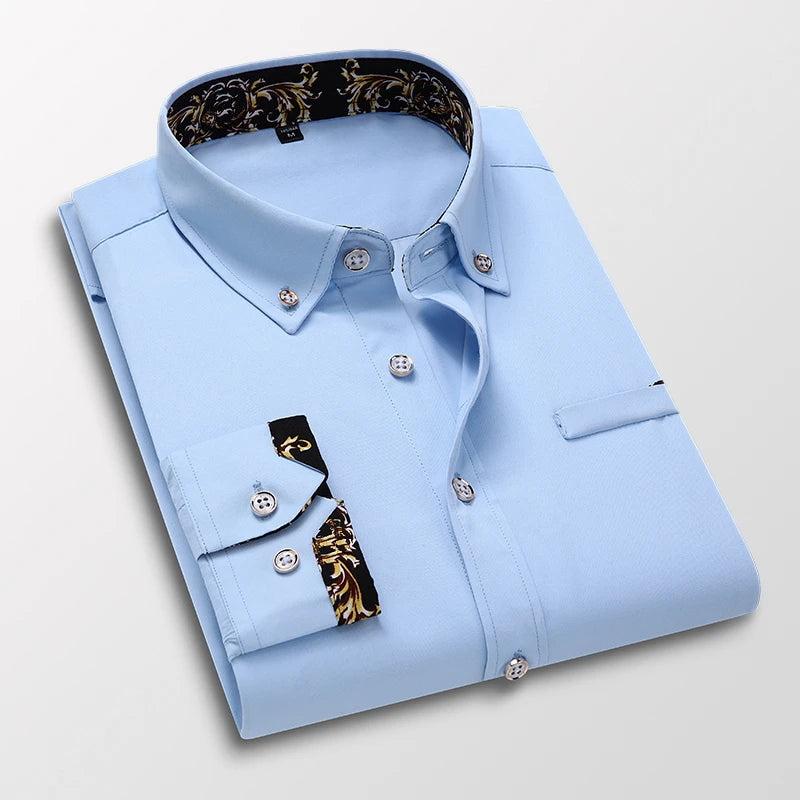 Qj Cinga Men's Luxury Broadcloth Shirt