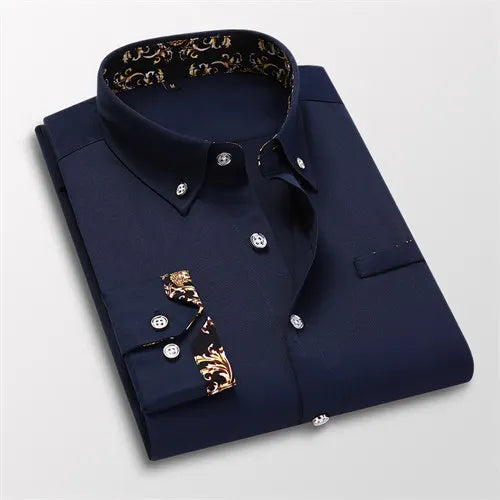 Qj Cinga Men's Luxury Broadcloth Shirt